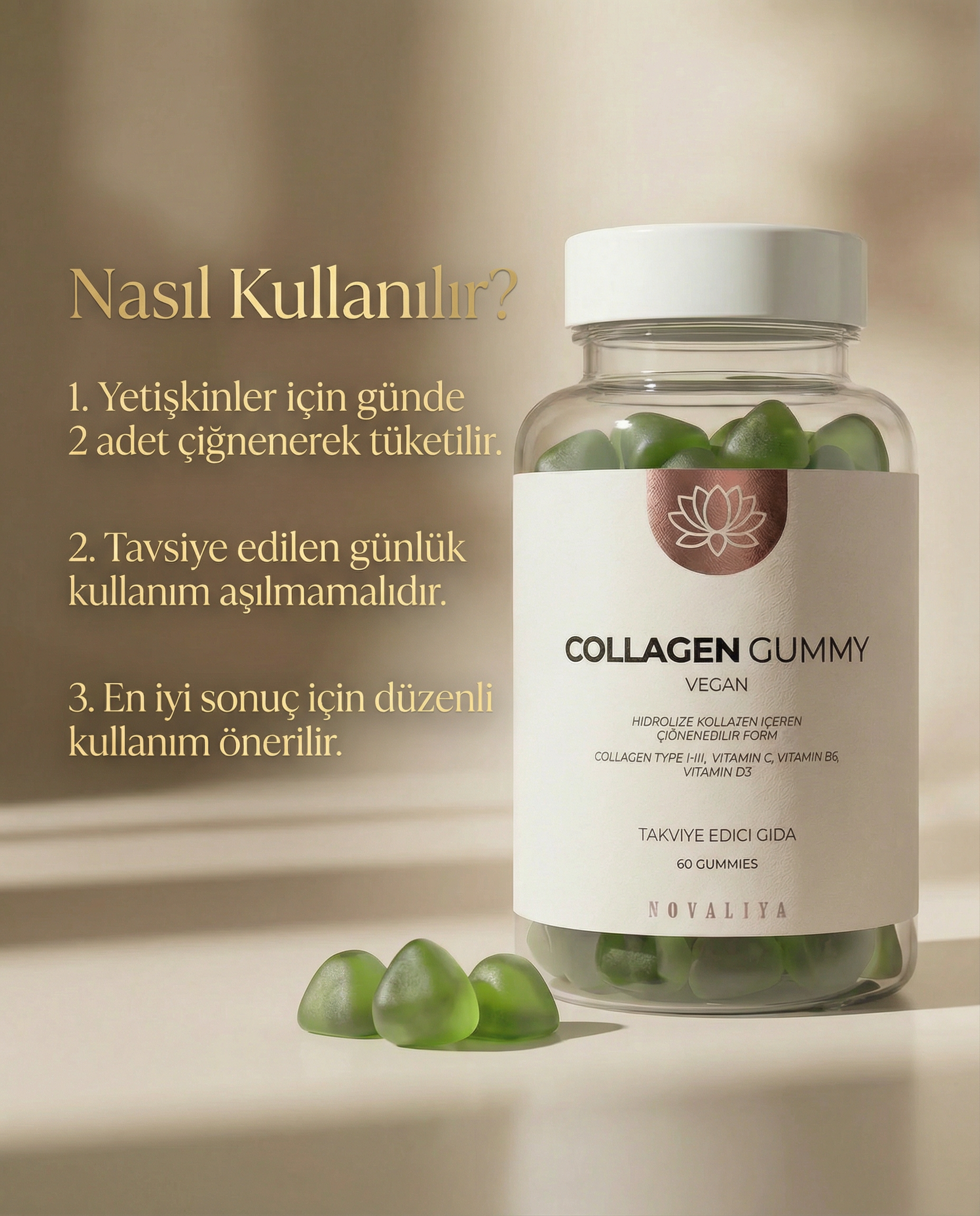 Novaliya Kolajen Gummy – UC Tip I & III Undenatured Kolajen