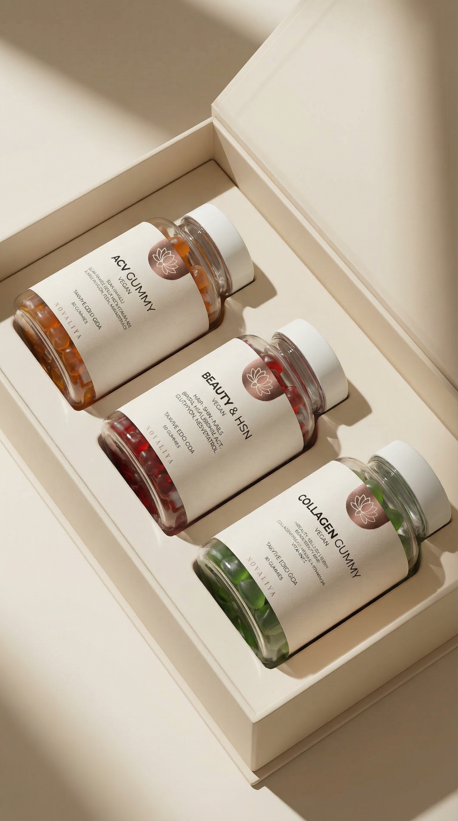 NOVALIYA Premium 3’lü Vitamin Gummy Set